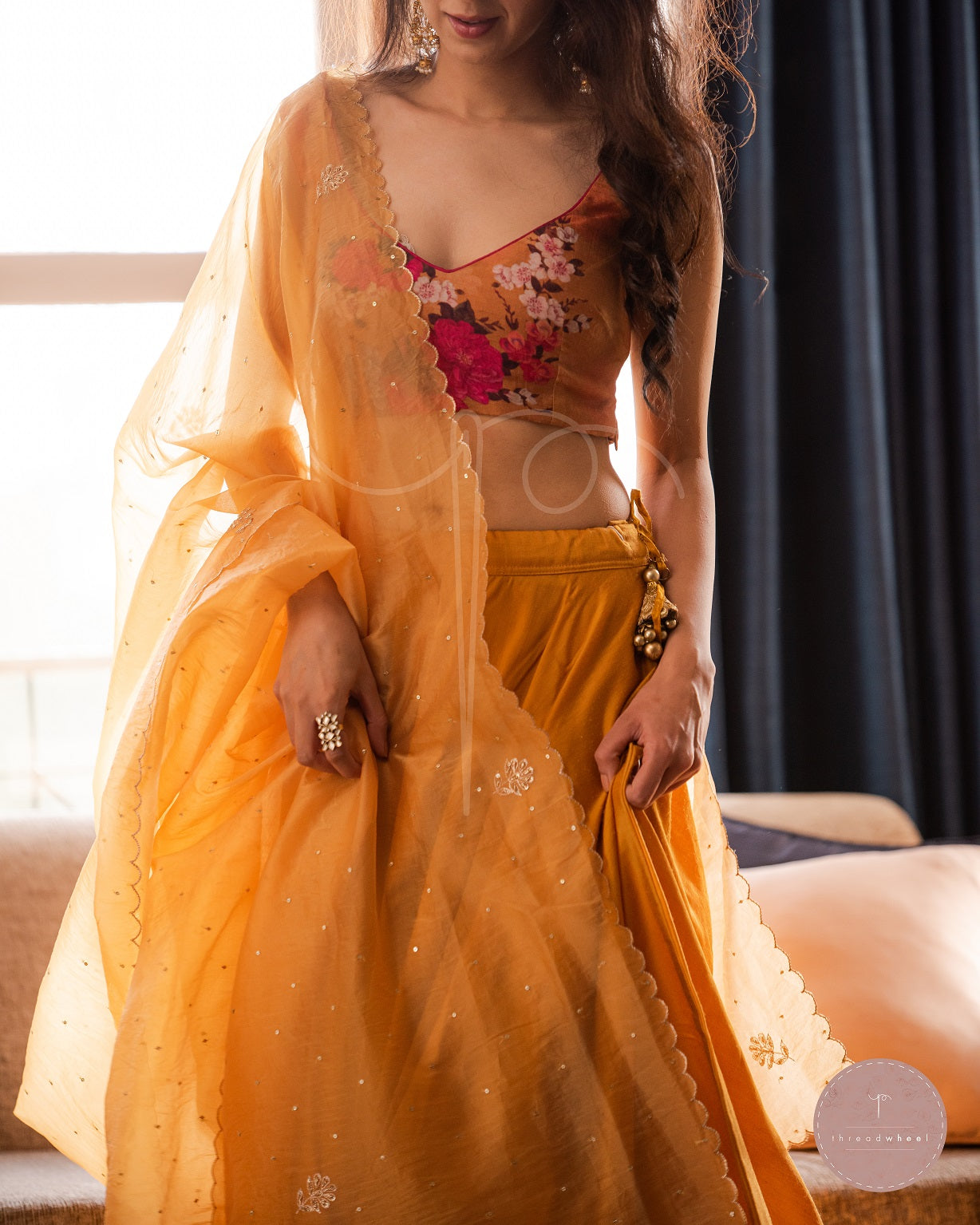 Afreen Jamia Organza Odhani (Mustard)
