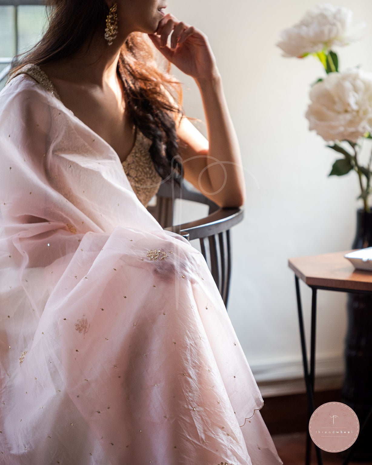 Afreen Jamia Organza Odhani (Light Pink)