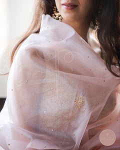 Afreen Jamia Organza Odhani (Light Pink)