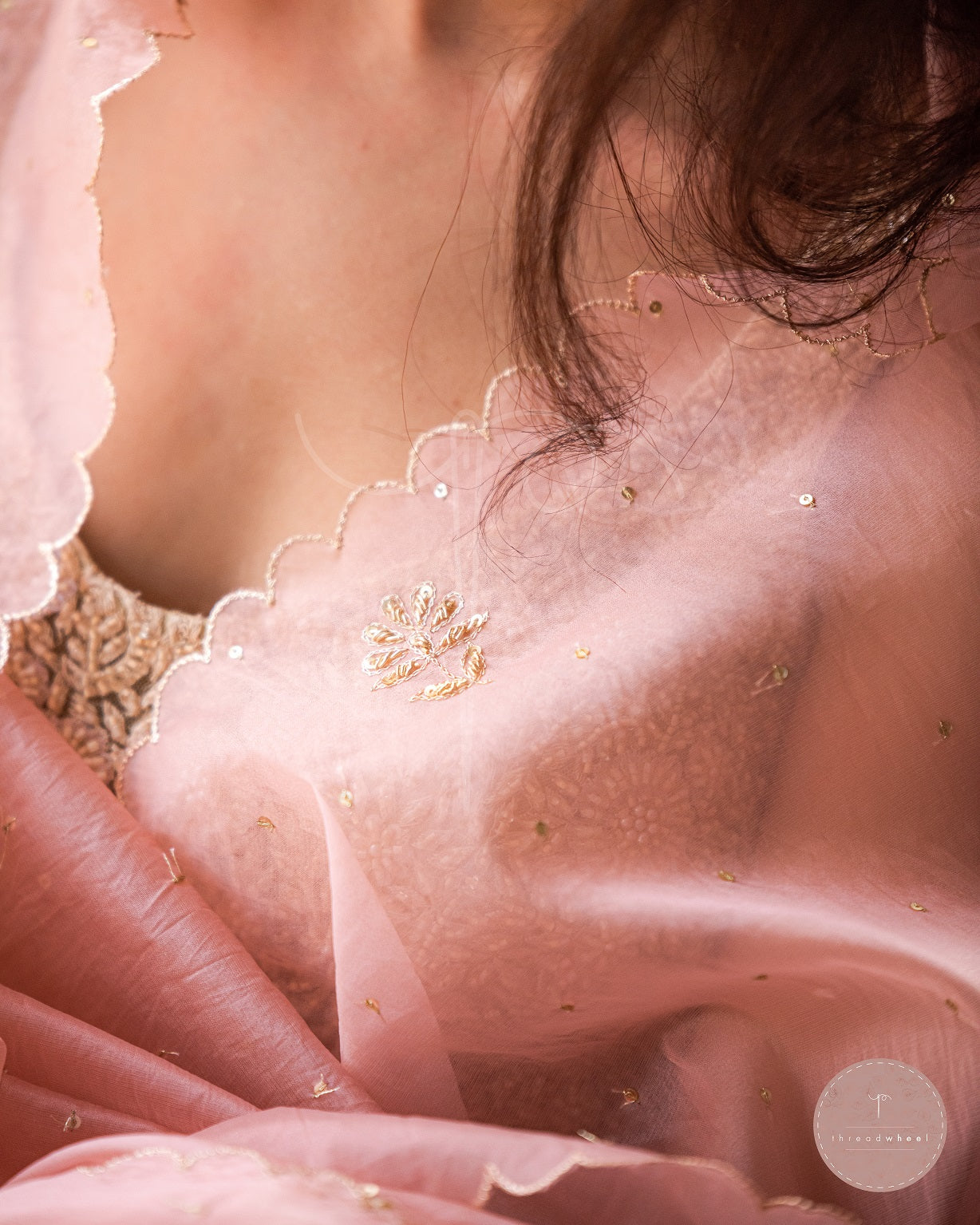Afreen Jamia Organza Odhani (Mauve)