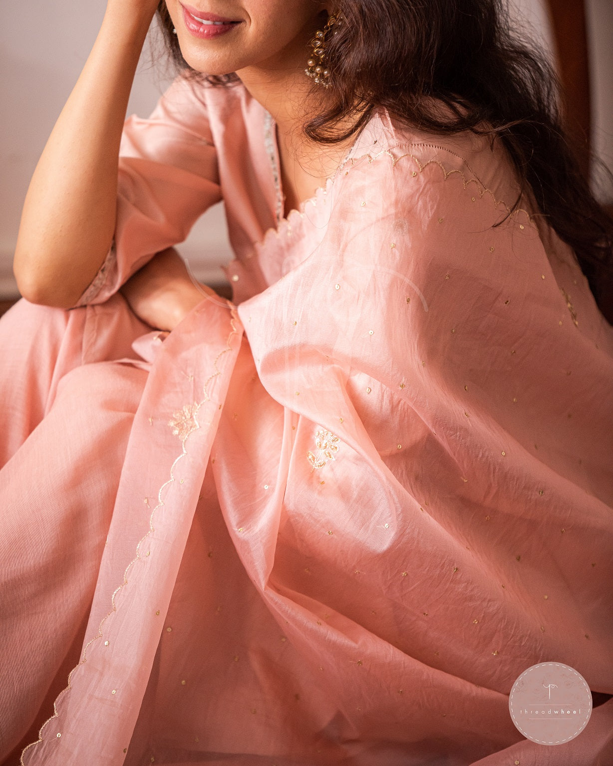 Afreen Jamia Organza Odhani (Mauve)