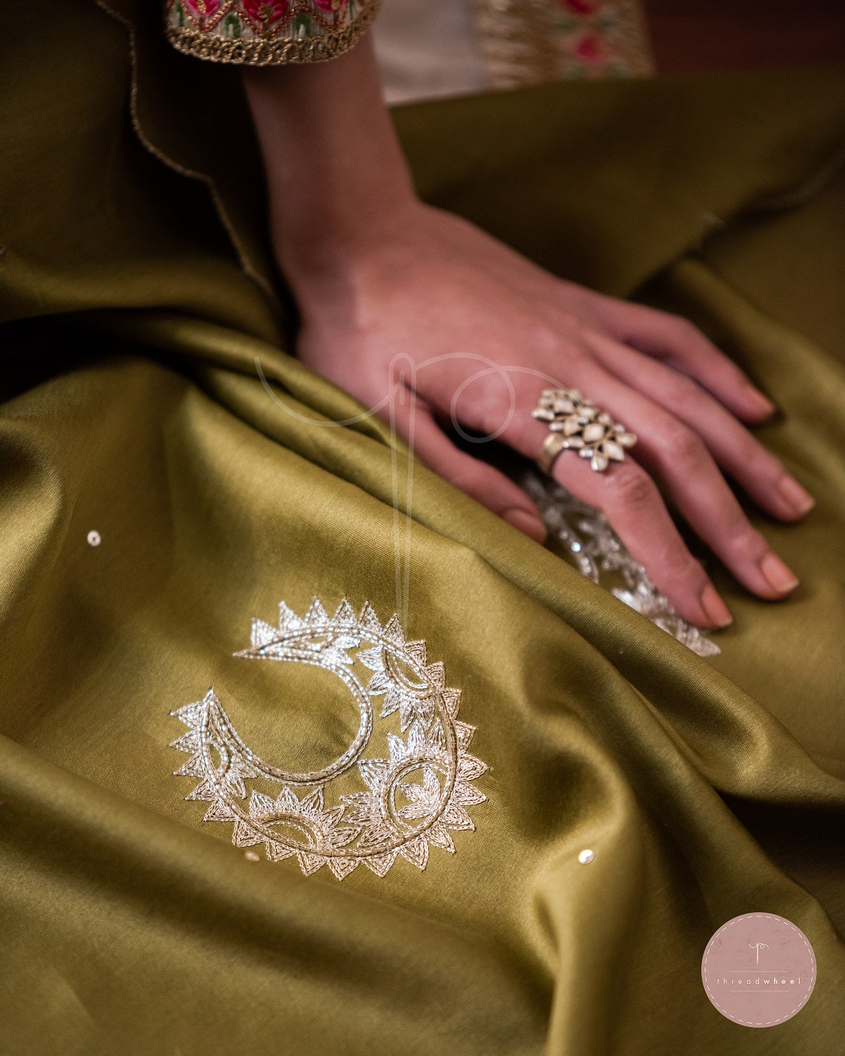 Afreen Faiza Chanderi Silk Odhani (Green)