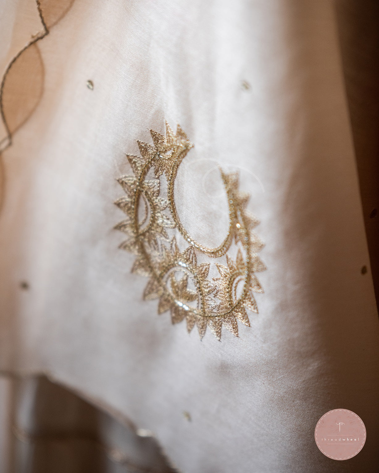 Afreen Faiza Chanderi Silk Odhani (Beige)